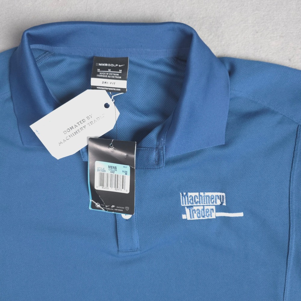 New Nike Golf Mens Dri-FIT Polo Shirt Blue Trader Logo 267020-442 Size M - Picture 2 of 10